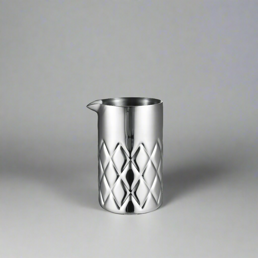 The Cooks Company Double Wall Mixing Tin 520 ml features vacuum insulation, stylish diamond texture, and durable 304 stainless steel. Ideal for cocktails and more. The Cooks Company Stainless Steel Double Wall Mixing Tin – 520 ml
Diamond-patterned mixing tin with easy-pour spout – The Cooks Company
Vacuum-insulated cocktail mixing tin by The Cooks Company
Premium 304 stainless steel mixing tin – 520 ml capacity
Side view of insulated bar mixing tin with textured finish