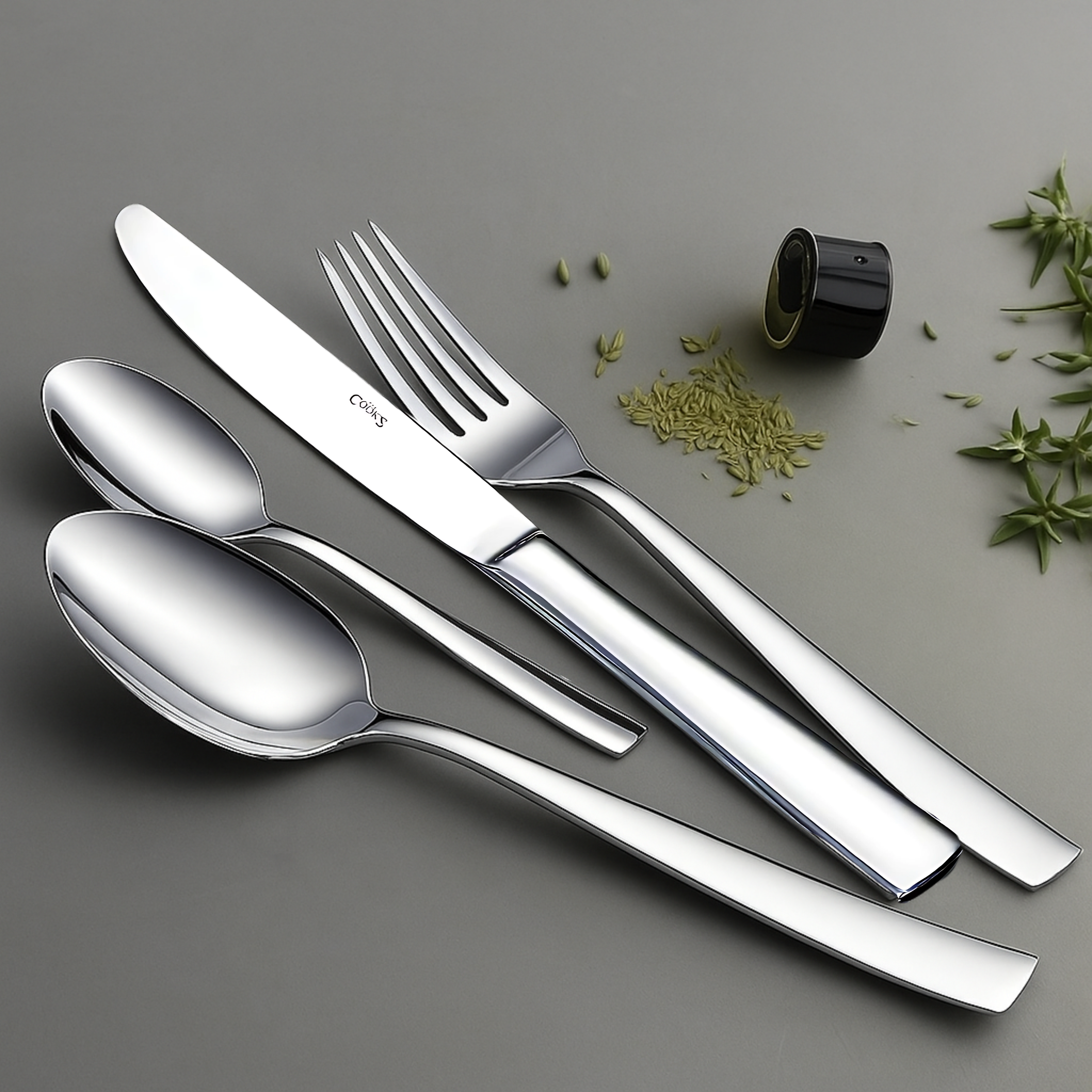 🍽️ Atlanta 1808 – Premium Stainless Steel Cutlery Collection
ull Atlanta 1808 stainless steel cutlery set displayed on table

Close-up of Atlanta 1808 steak knife and dessert fork

Atlanta 1808 table spoon and soup spoon set

Dessert knife, spoon, and fork from Atlanta 1808 collection

Serving spoon and fork in polished finish – Atlanta 1808

Cake fork and tea spoon from Atlanta 1808 pattern

Side view of Atlanta 1808 stainless steel table knife and fork

Mirror-polished Atlanta 1808 flatware in place set