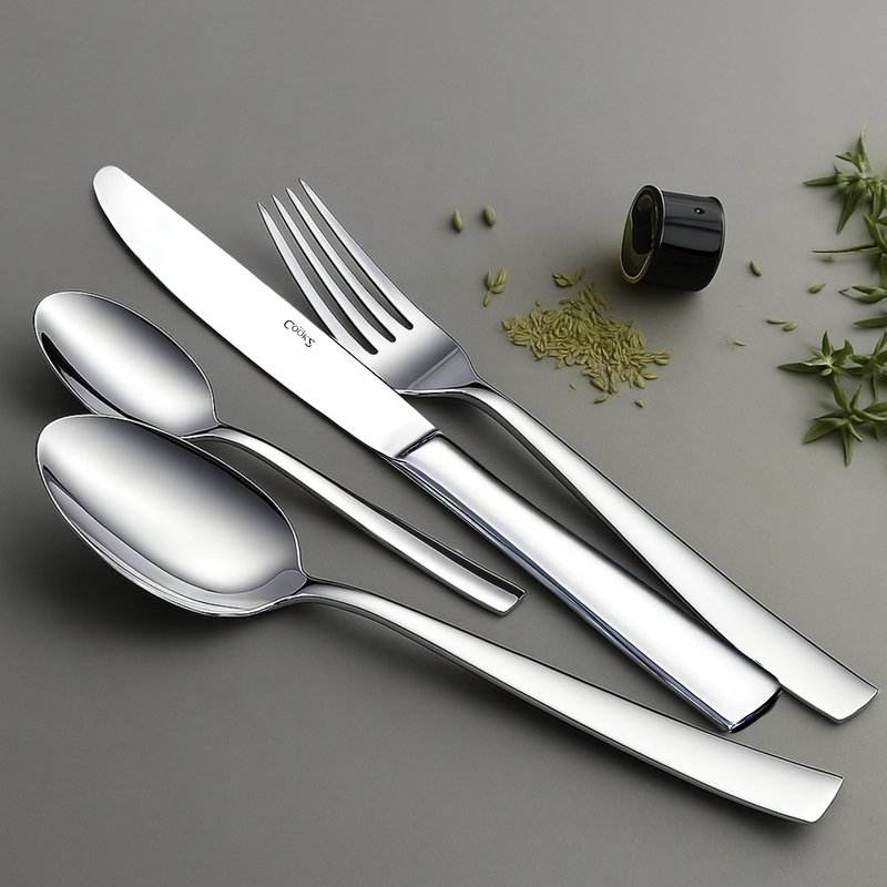 🍽️ Atlanta 1808 – Premium Stainless Steel Cutlery Collection
ull Atlanta 1808 stainless steel cutlery set displayed on table

Close-up of Atlanta 1808 steak knife and dessert fork

Atlanta 1808 table spoon and soup spoon set

Dessert knife, spoon, and fork from Atlanta 1808 collection

Serving spoon and fork in polished finish – Atlanta 1808

Cake fork and tea spoon from Atlanta 1808 pattern

Side view of Atlanta 1808 stainless steel table knife and fork

Mirror-polished Atlanta 1808 flatware in place set