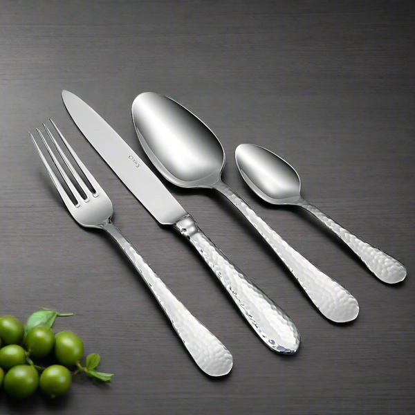 Martin 1801 cutlery set displayed on white background

Close up of Martin 1801 steak knife and table fork

Butter knife and dessert spoon Martin pattern

Cake fork and tea spoon in Martin 1801 design

Serving spoon and cake server Martin collection

Full Martin 1801 polished stainless steel set

Martin table knife and table spoon with classic finish

Soup spoon and mocca spoon  Martin 1801 details